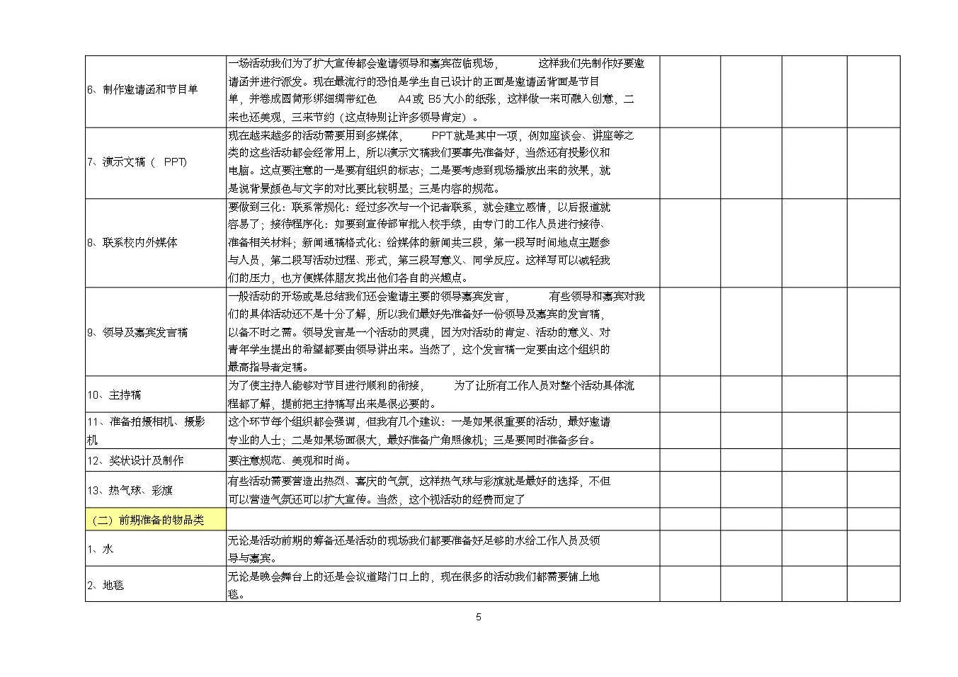 活动执行流程详细表(图4)