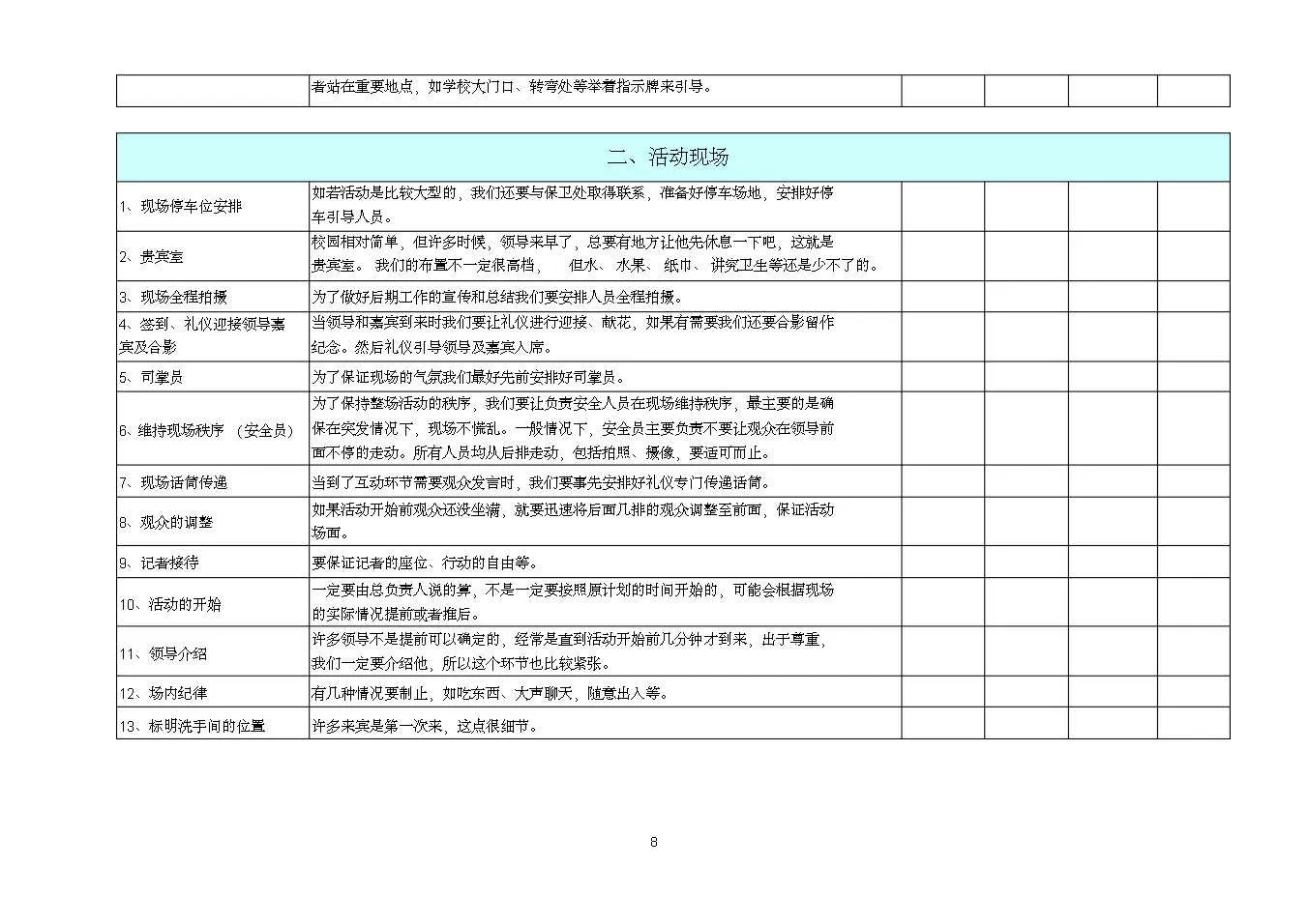 活动执行流程详细表(图7)